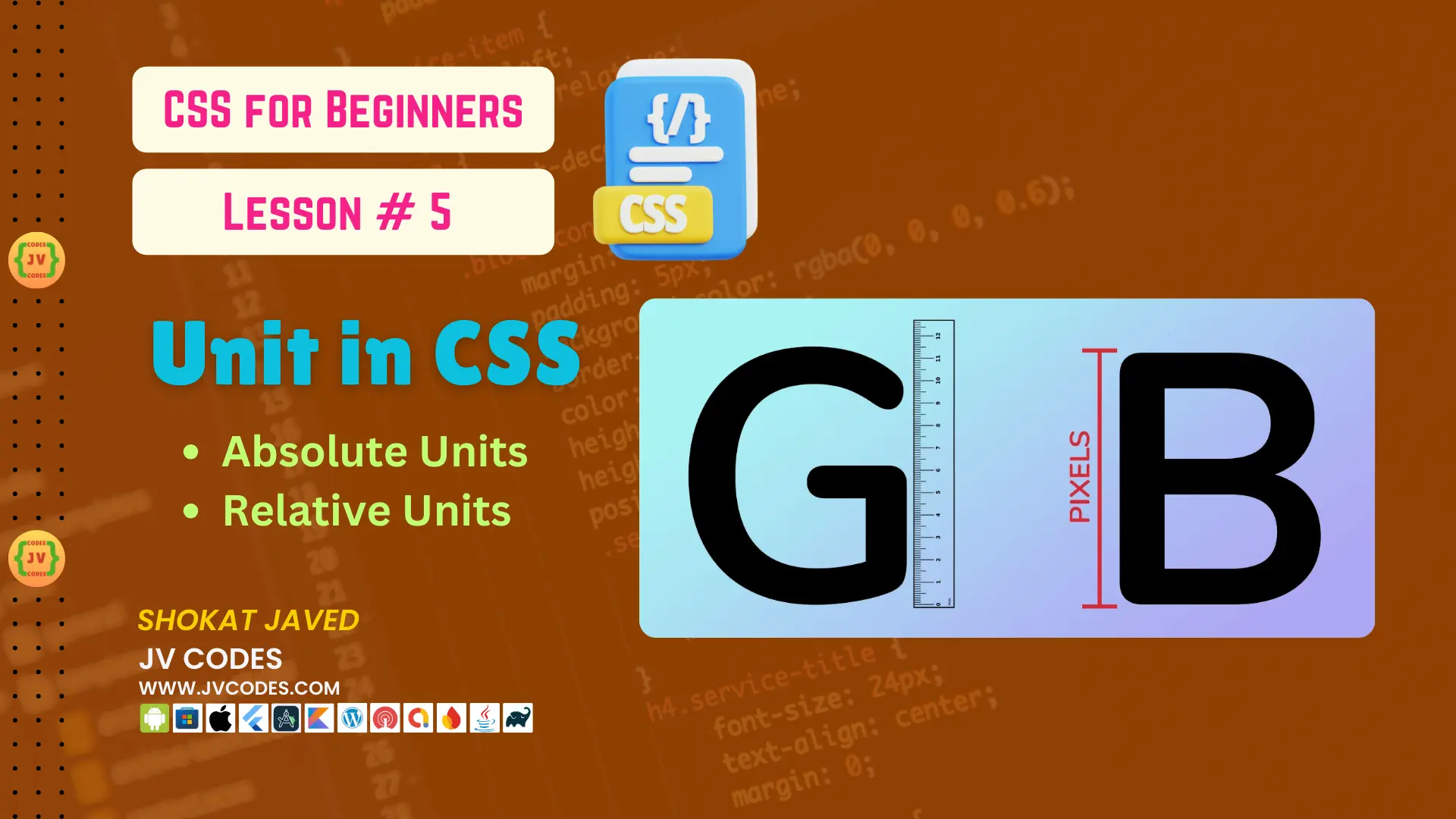 Units in CSS CSS For Beginners Lesson 5