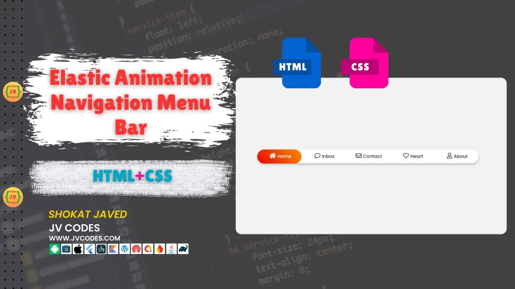 Elastic Animation Navigation Menu Bar