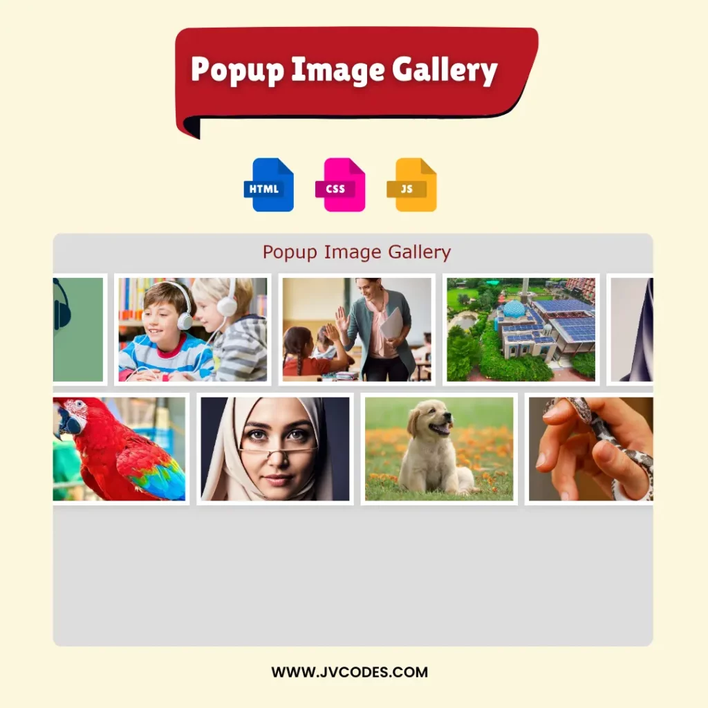 Popup Image Gallery Source Code