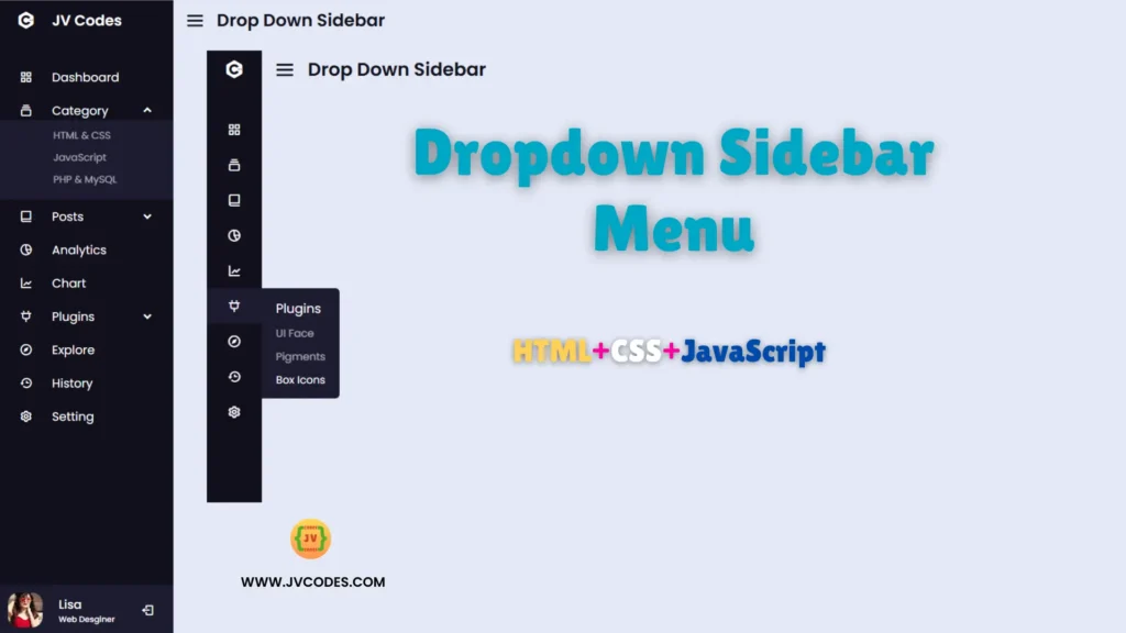 Dropdown Sidebar Menu