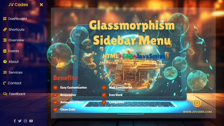 Glassmorphism Sidebar Menu