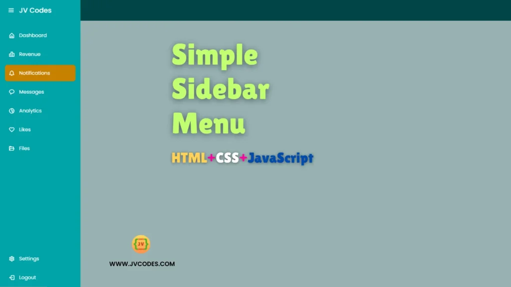 How to Create a Simple Sidebar Menu in HTML CSS JavaScript