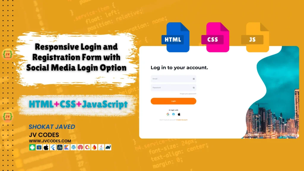 Responsive Login and Registration Form with Social Media Login Option
