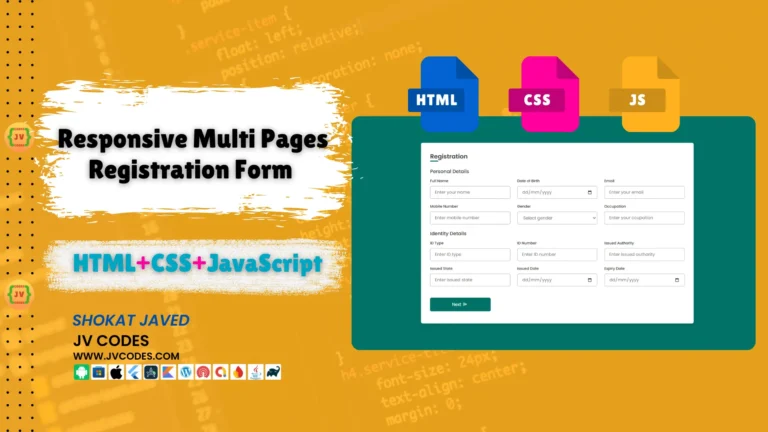 Responsive Multi Pages Registration Form