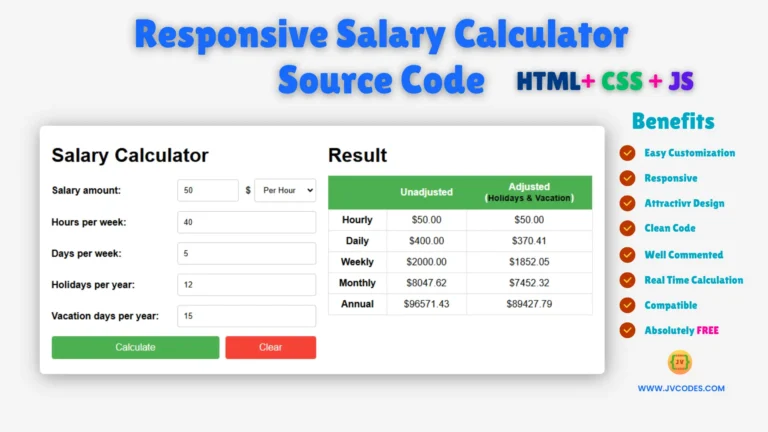 Responsive Salary Calculator Using HTML, CSS and JavaScript (Free Source Code)