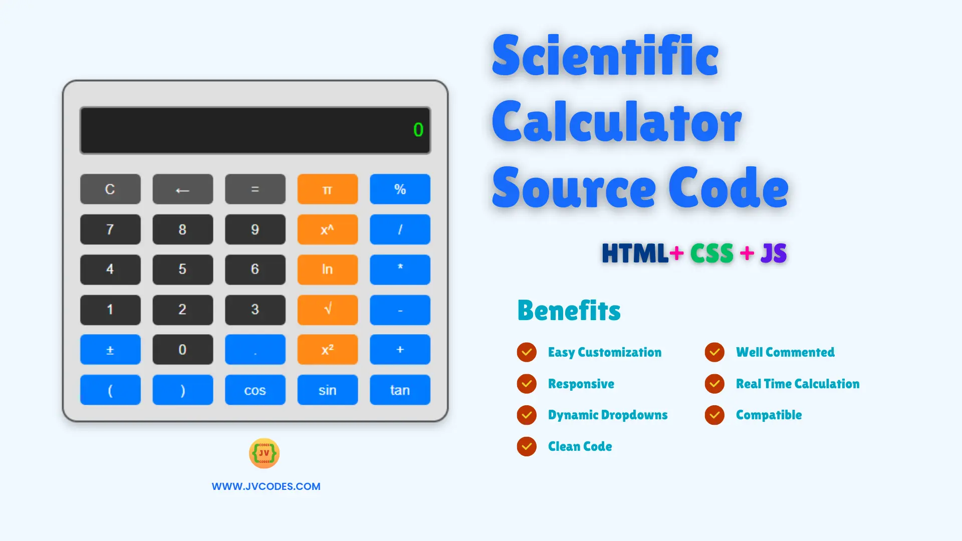 How to Create a Scientific Calculator Using HTML CSS JavaScript Free Source Code