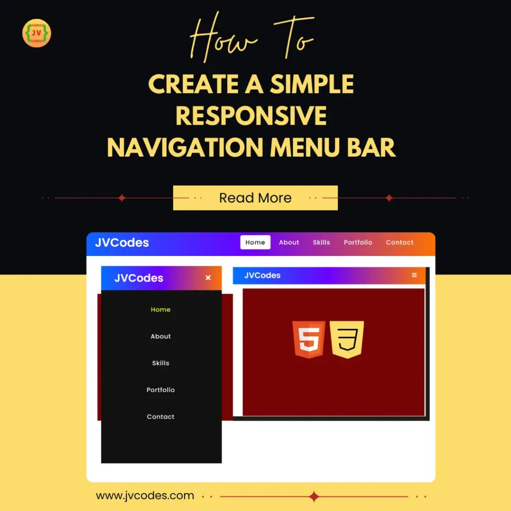 A responsive navigation bar menu is a necessity to any website that intends to support navigation functionality across any web project.