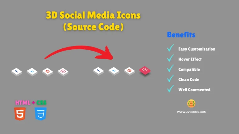 In 3D Social Media Icons Using HTML and CSS you will learn how to make your icons more attractive and still remain united within the professional look.