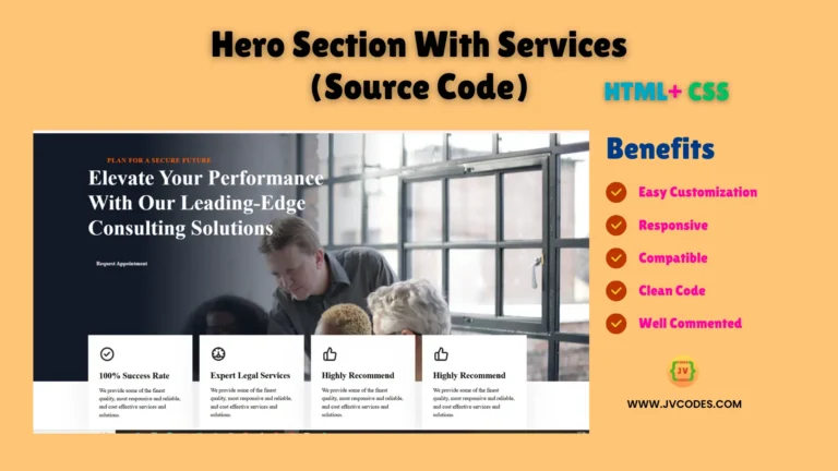 Designing a Hero Section With Services Using HTML and CSS is an important element of a professional website’s design.