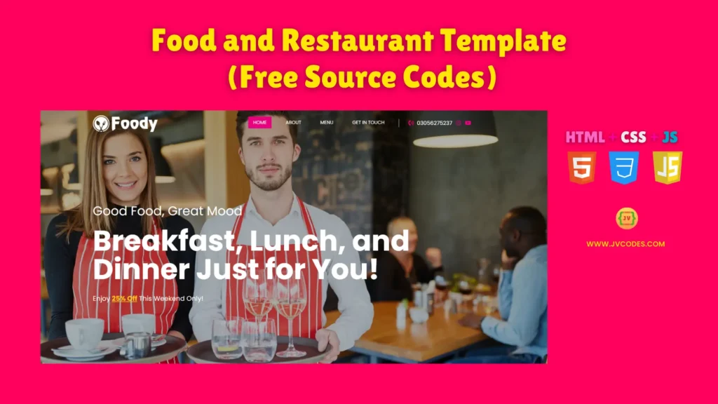 Today you’re lucky to get a fresh resource – Food and Restaurant Template Using HTML, CSS, and JavaScript is completely free for you.