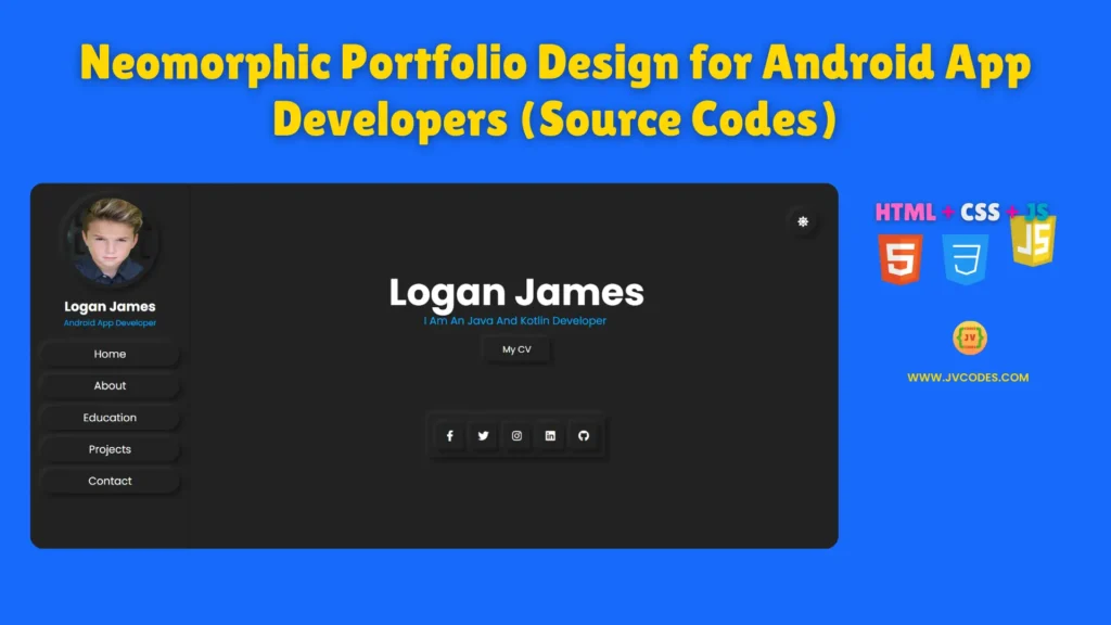 Are you searching for an attractive and responsive template for Android App Developer portfolio? If yes, then Neomorphic Portfolio Design for Android App Developers is a perfect fit for you!