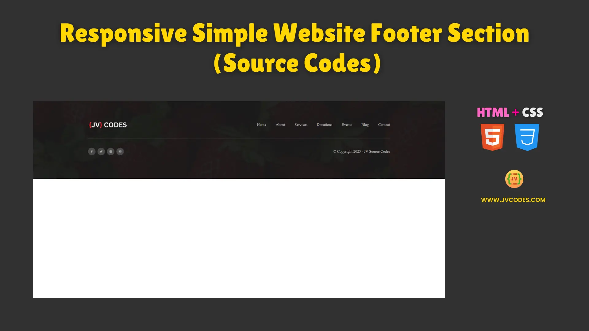 Responsive Simple Website Footer Section (Source Codes)