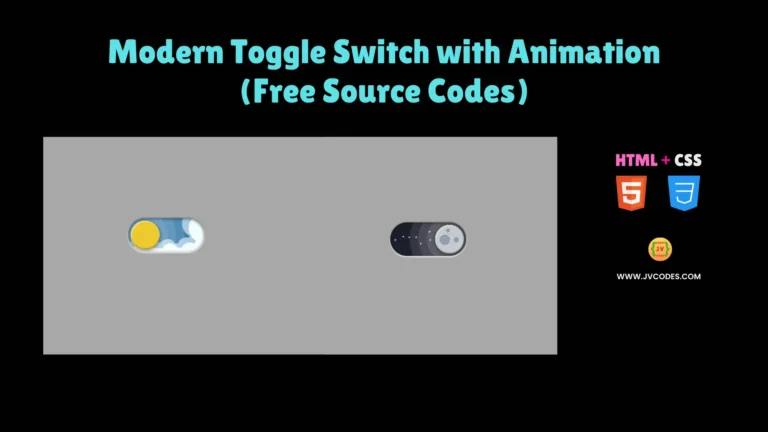 Modern Toggle Switch with Animation (Free Source Codes)