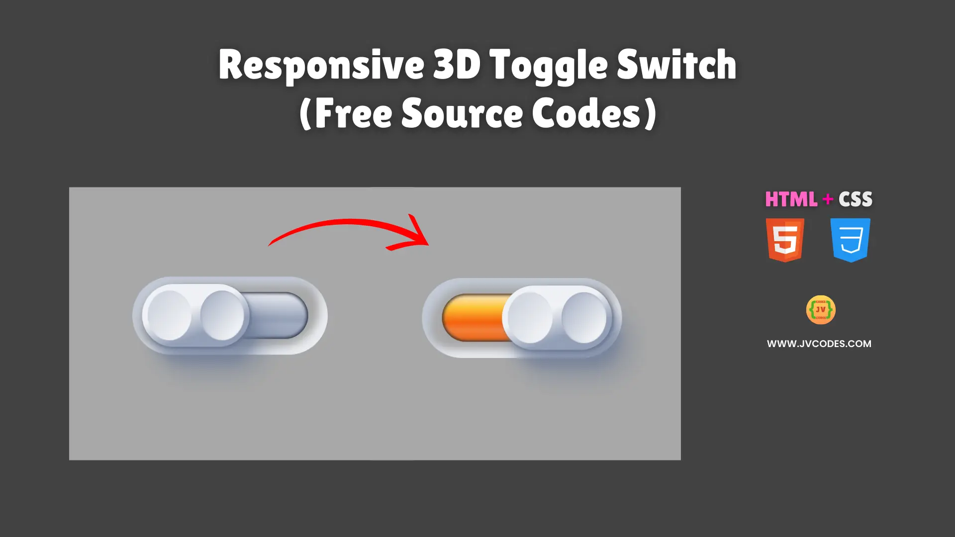 Responsive 3D Toggle Switch Using HTML and CSS is a visually appealing component that adds depth and interactivity to your web projects.