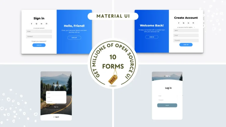 You can find both modern and functional forms at no cost in the Library of Open-Source UI. Web UI elements provided ready-to-use services which help users save time and deliver improved user experience.