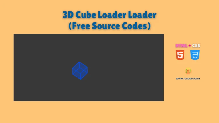 The 3D Cube Loader Using HTML and CSS presents an elegant method for your website to display its loading animations.