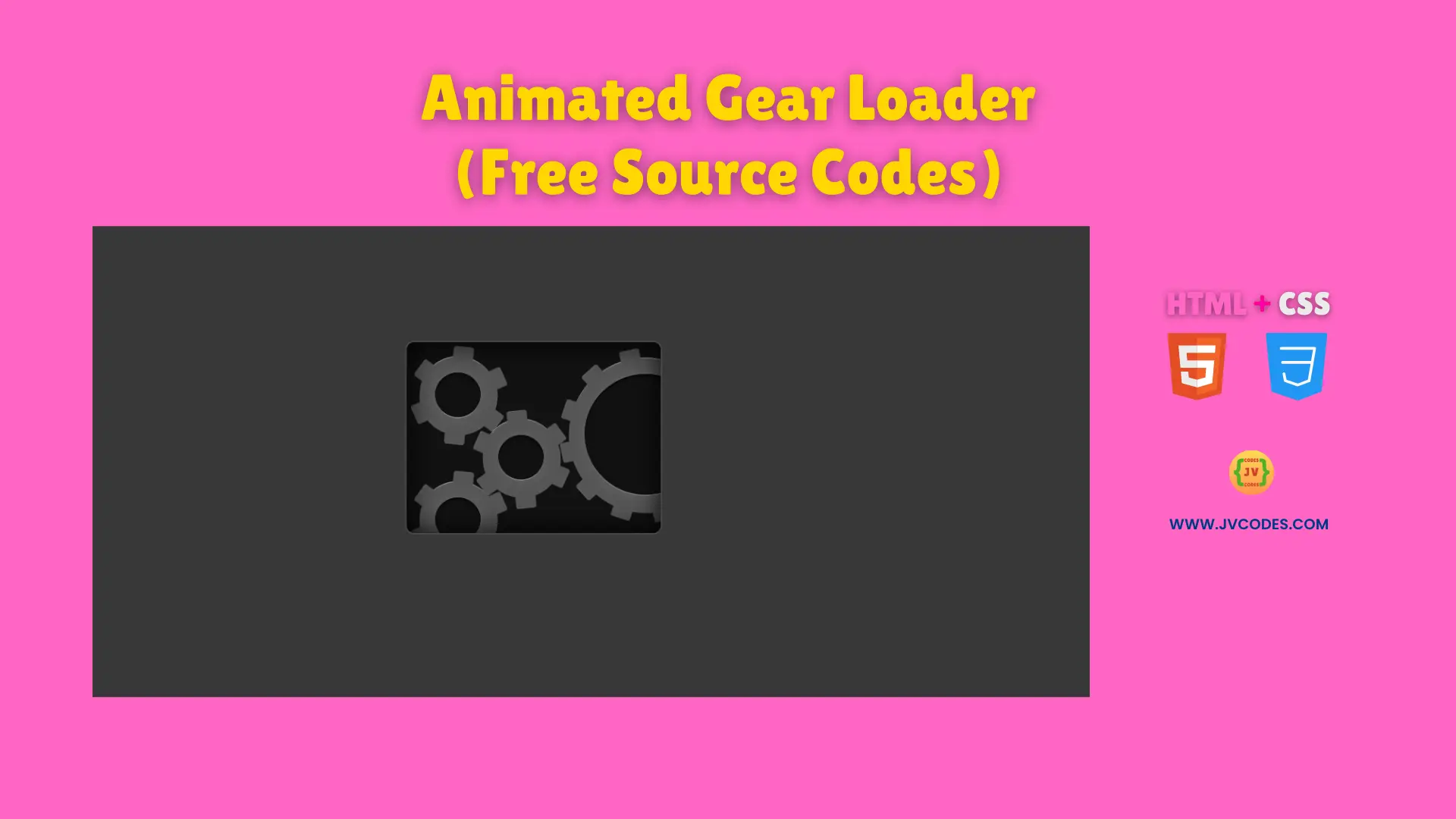 An animated gear loader using HTML and CSS serves as an attractive solution for displaying waiting durations or progress status on webpages.