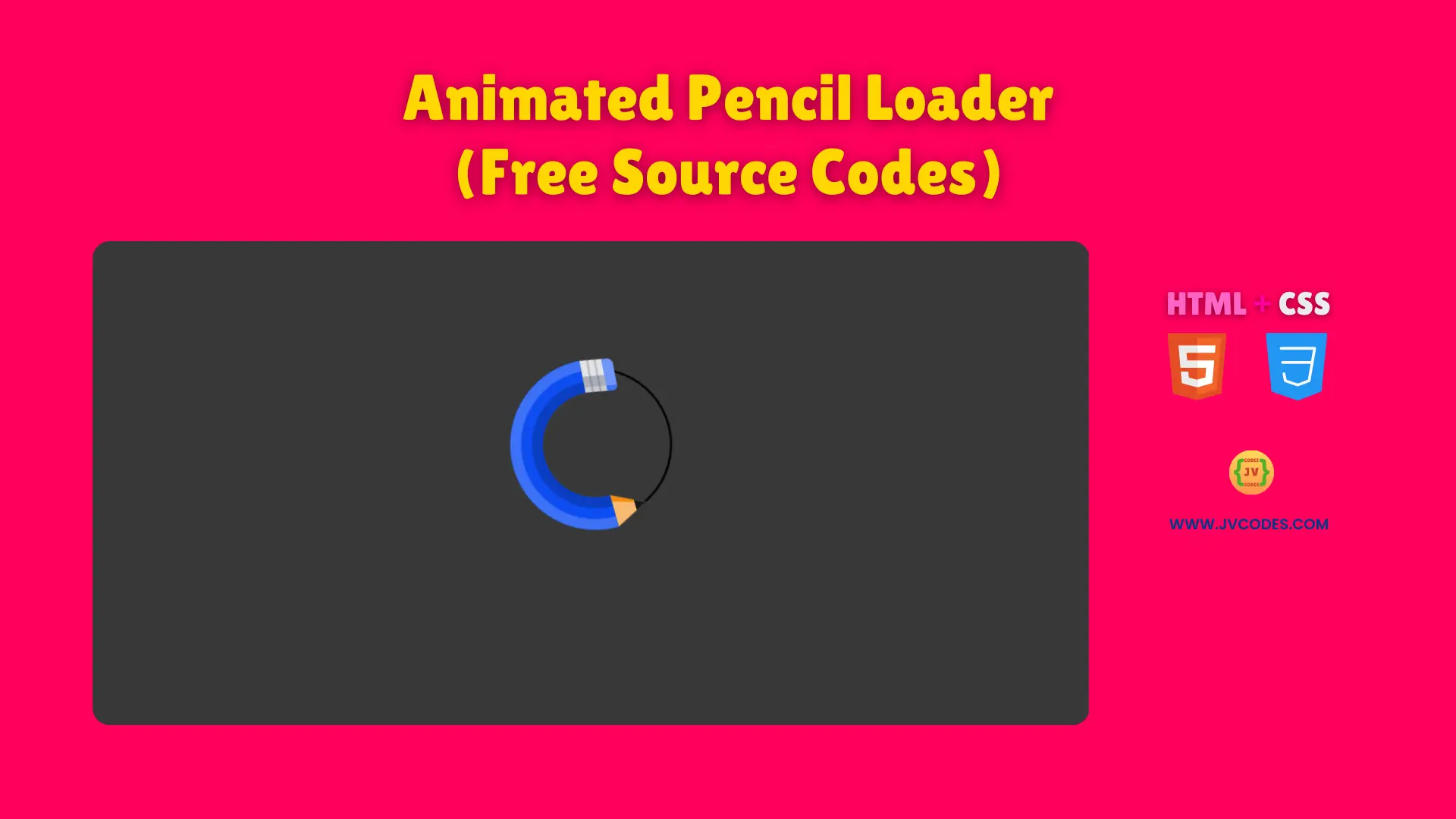 The Animated Pencil Loader Using HTML and CSS creates an interesting loading interface for website content.