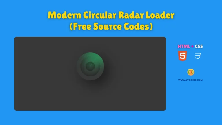 Modern Circular Radar Loader Using HTML and CSS is a beautiful and dynamic loading animation that would stand out your website.