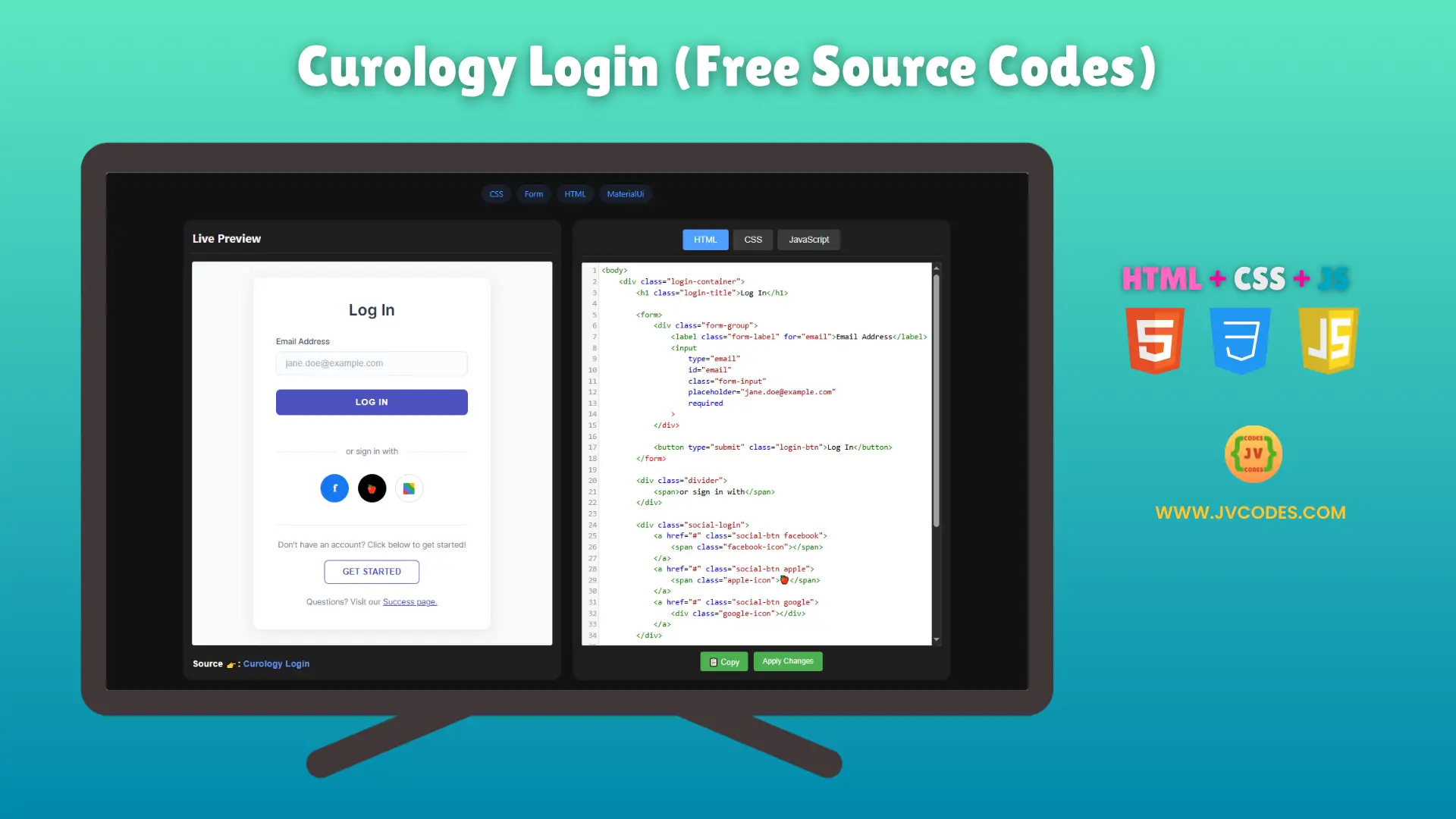Want to build a modern and simple login page? Try this Curology Login UI Design Using HTML, CSS, and JavaScript.