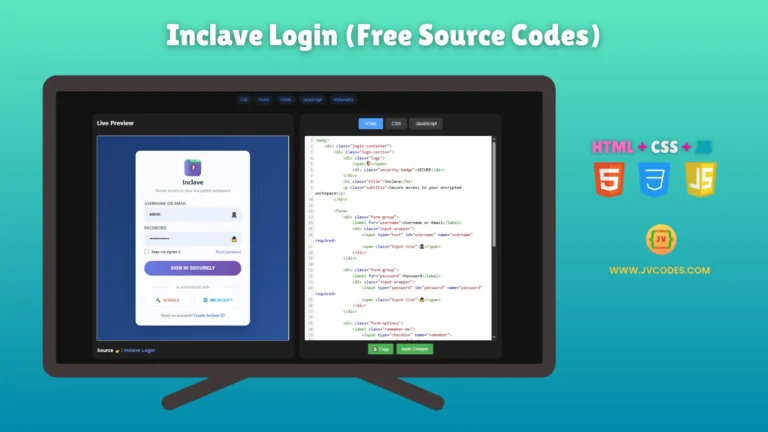 Looking for a login page that’s easy and neat for your next project? You should opt for this Inclave Login using HTML, CSS and JavaScript.