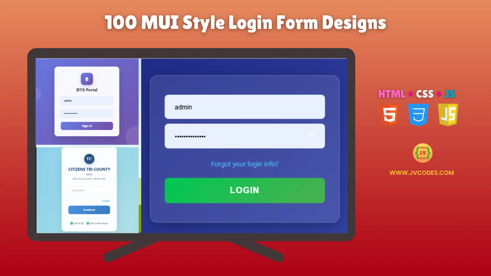 We’re offering 100 MUI Style Login Form Designs that are simple to use, attractive, and written with clean code.