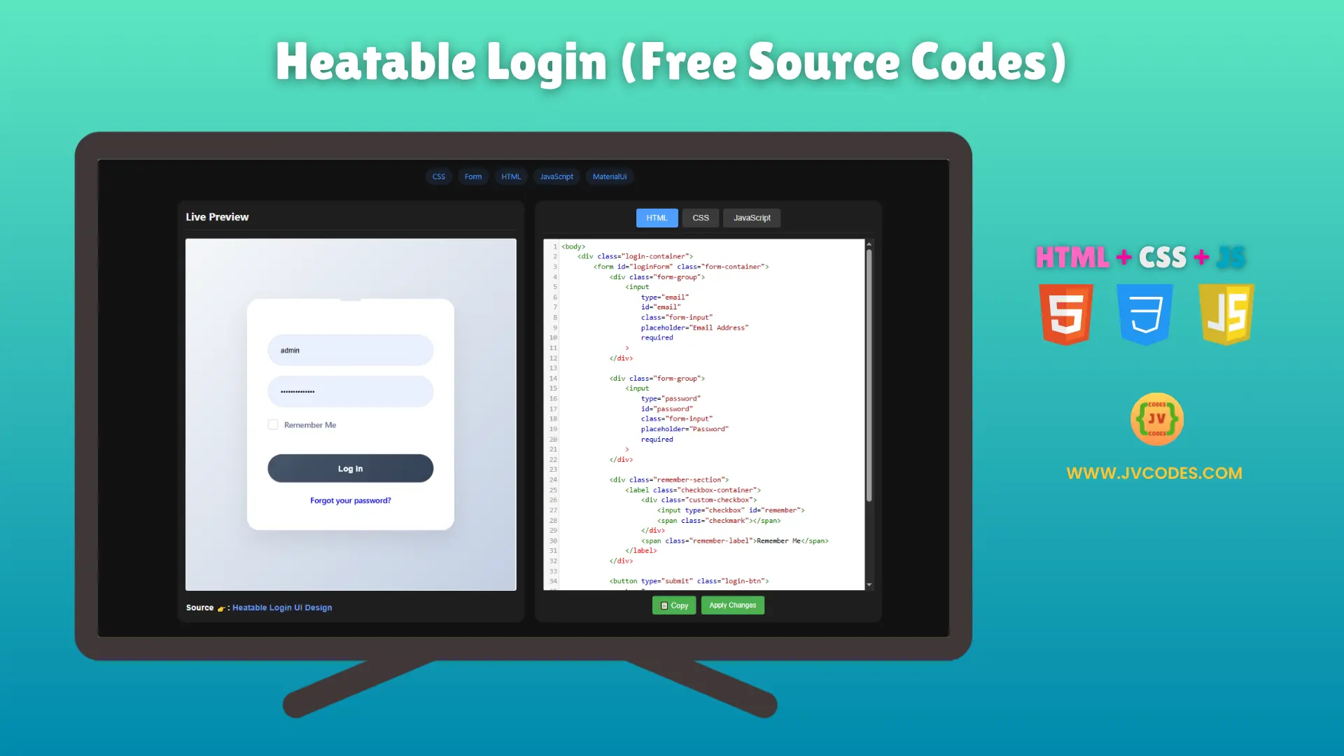 Heatable Login UI Design using HTML, CSS, and JavaScript is a clean and modern login page. This UI is designed for both practice and real-world projects.