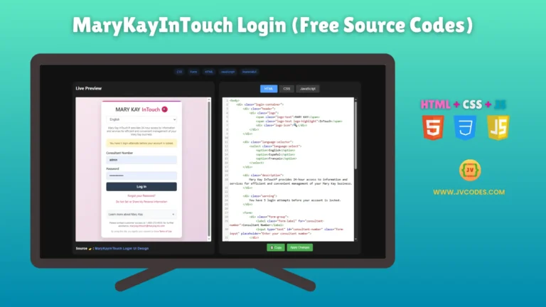 MaryKayInTouch Login UI Design Using HTML, CSS, and JavaScript is a beautiful and straightforward login interface created for practice and actual use.